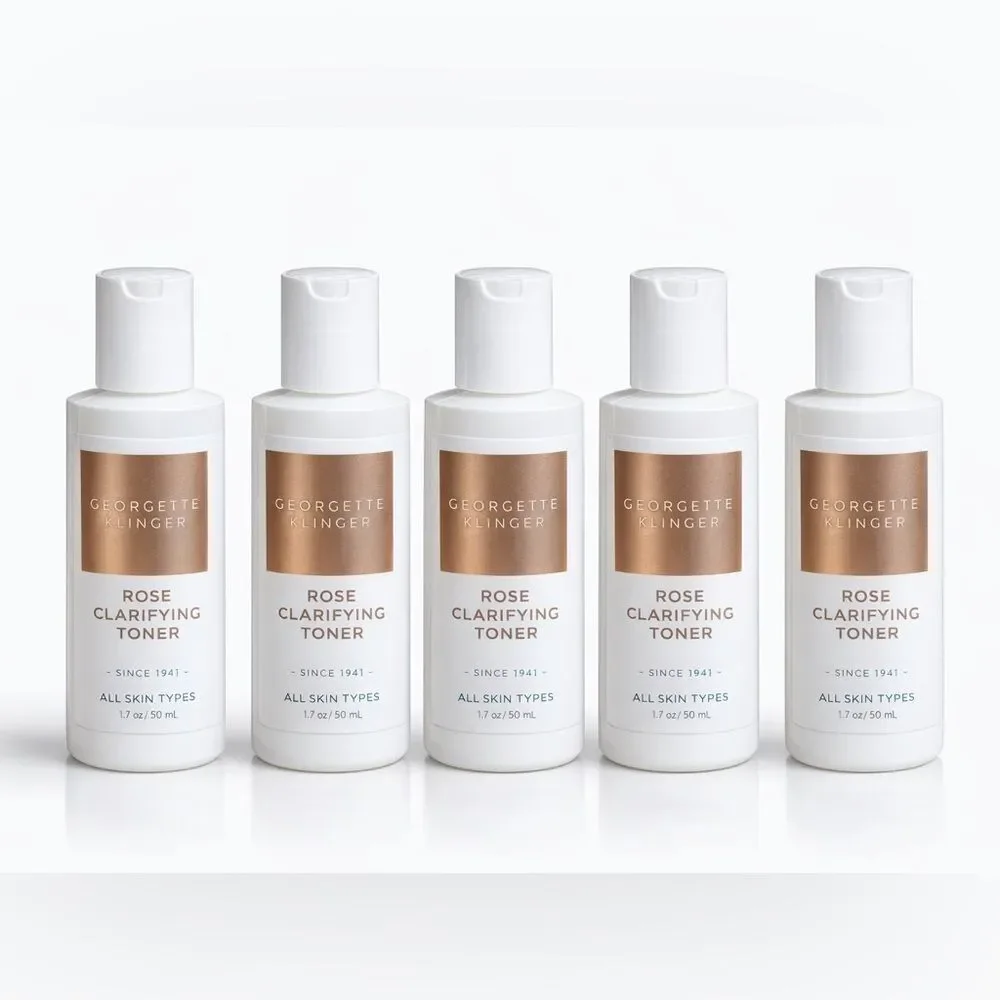 Georgette Klinger Rose Clarifying Toner 50mL x 5, Travel Size Bundle NEW, no box